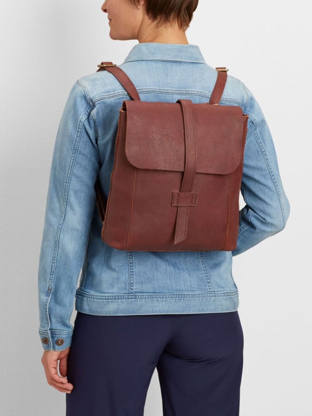 Lifetime Leather Convertible Backpack by Duluth Trading Co in Brown